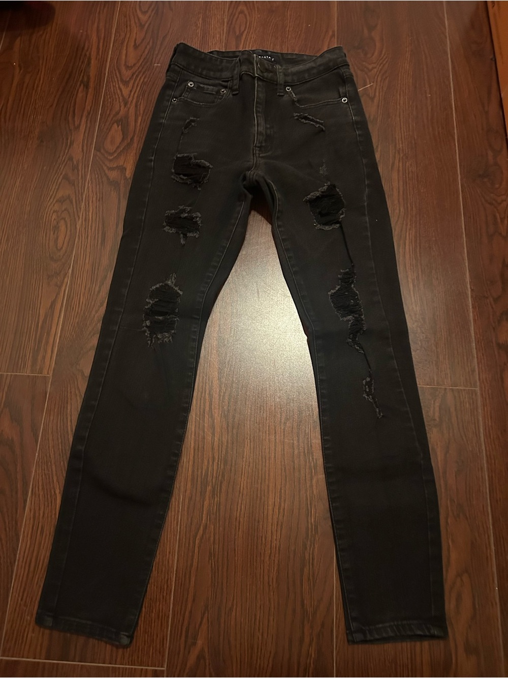 Aeropostale Black Distressed Skinny Jeans